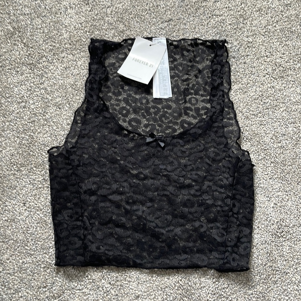 Forever 21 Sheer Black Crop Top